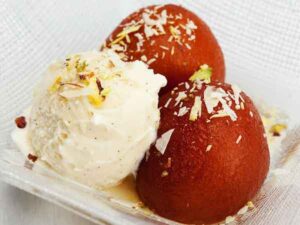 GULAB JAMUN WITH ICE CREAM