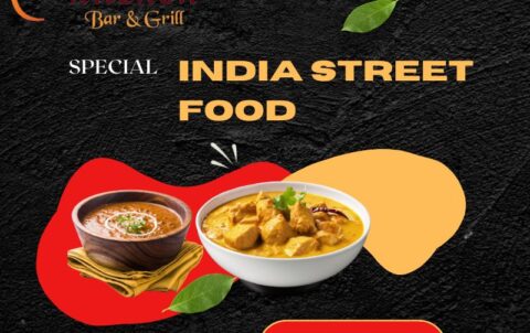indian street food cuisine in golden